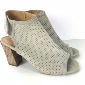Adam Tucker suede peep toe booties
